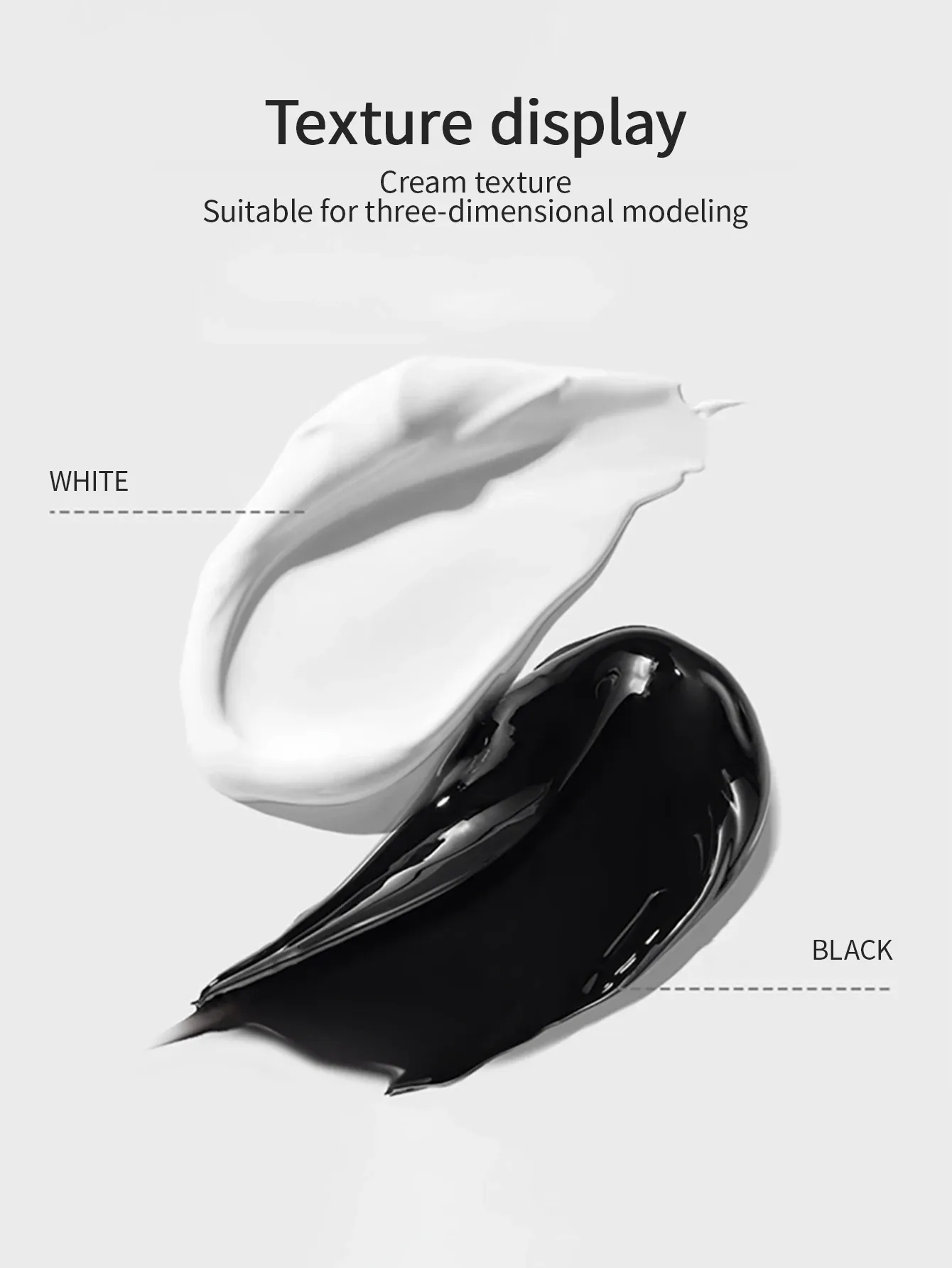 Gel à Ongles Gaufré Noir et Blanc, Peinture 3D, Plâtre d'Art, Outil de Manucure DIY, 5 g 4