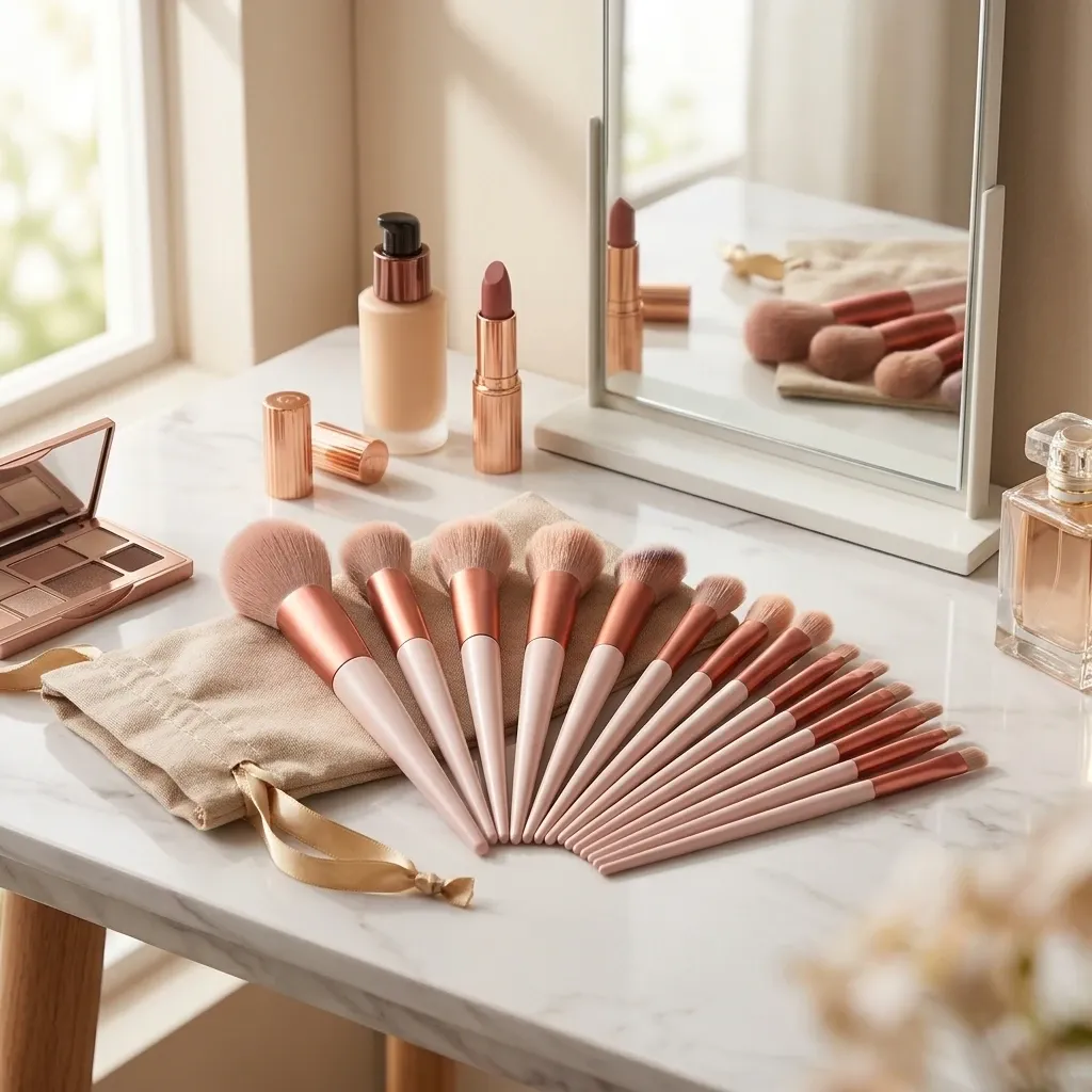 Ensemble de 13 pinceaux de maquillage doux avec trousse de rangement 4