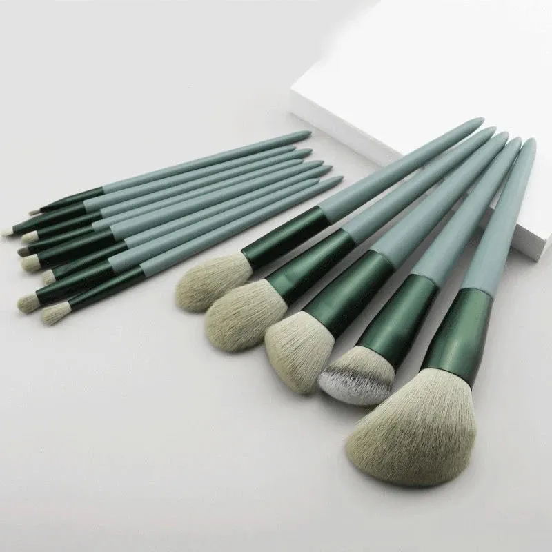 Ensemble de 13 pinceaux de maquillage doux avec trousse de rangement 18