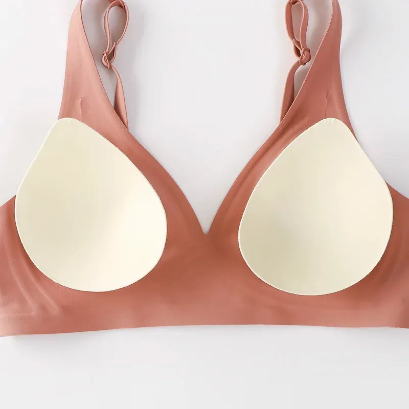 FINETOO Soutien-gorge souple sans couture pour femme, col en V profond, rembourré 5