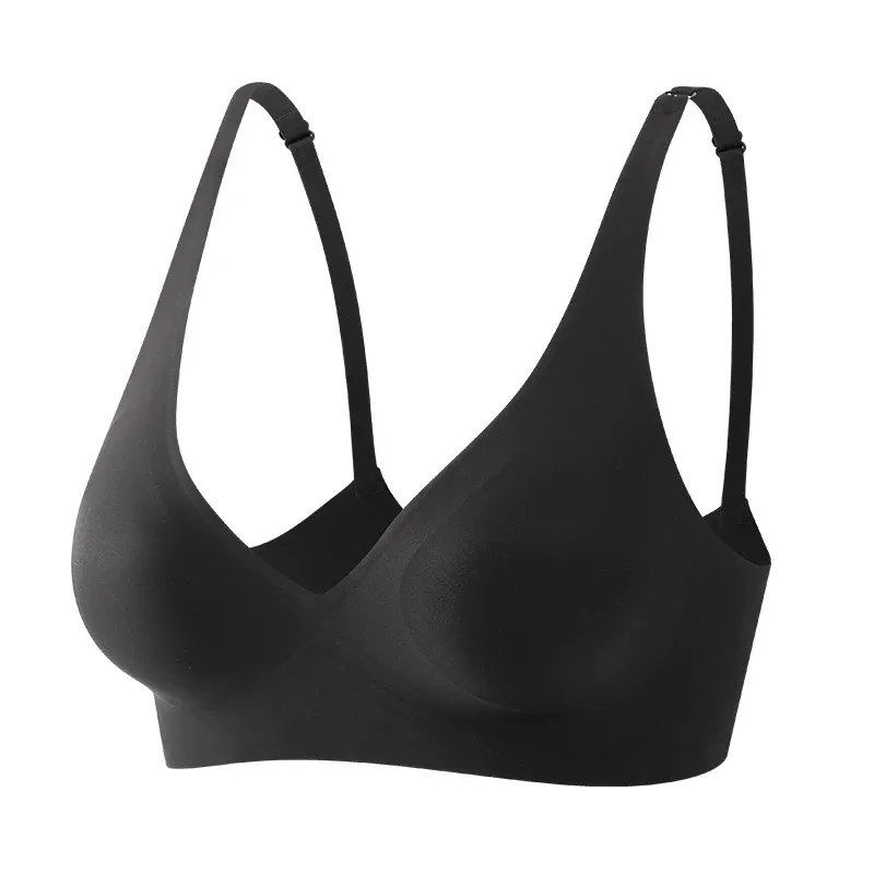 FINETOO Soutien-gorge souple sans couture pour femme, col en V profond, rembourré 7
