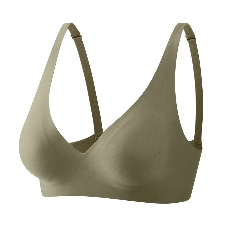 FINETOO Soutien-gorge souple sans couture pour femme, col en V profond, rembourré 9