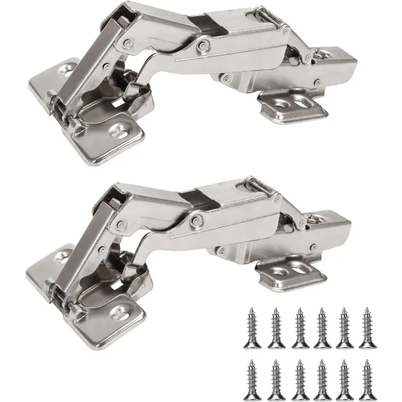 1 paire de charnières pour armoires de cuisine (2 pièces), 175 °, charnières à fermeture amortie à recouvrement total pour carrousel d'angle, portes d'angle, dissimulées et pliantes