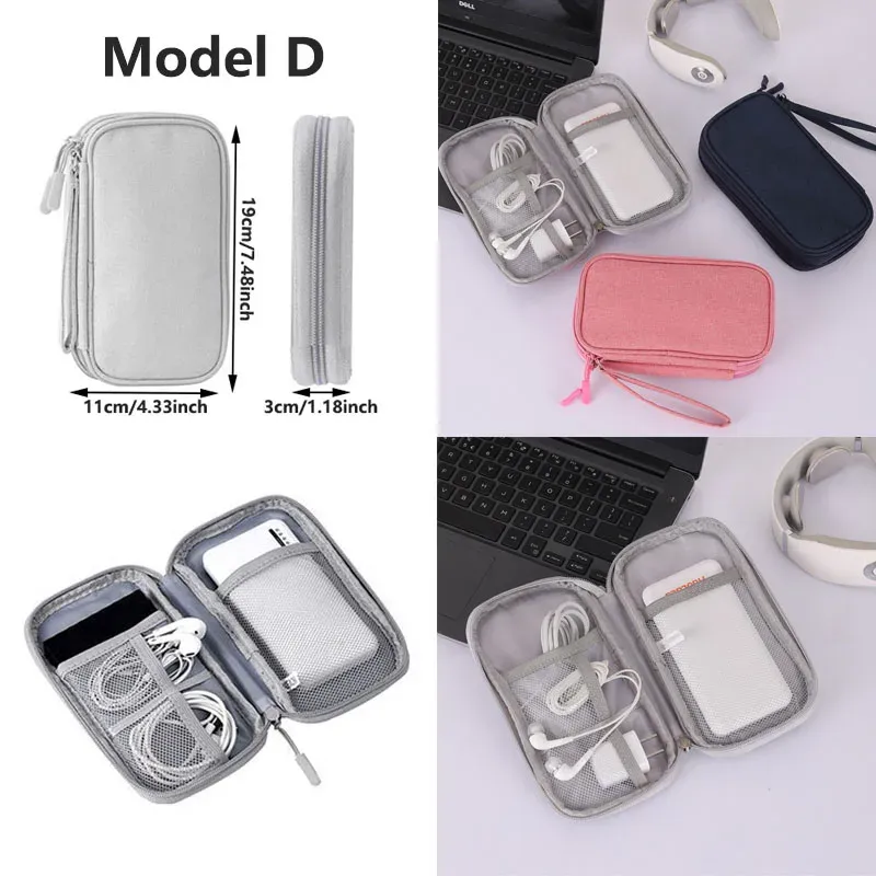 Pochette de rangement portable et étanche pour câbles et accessoires électroniques de voyage 5