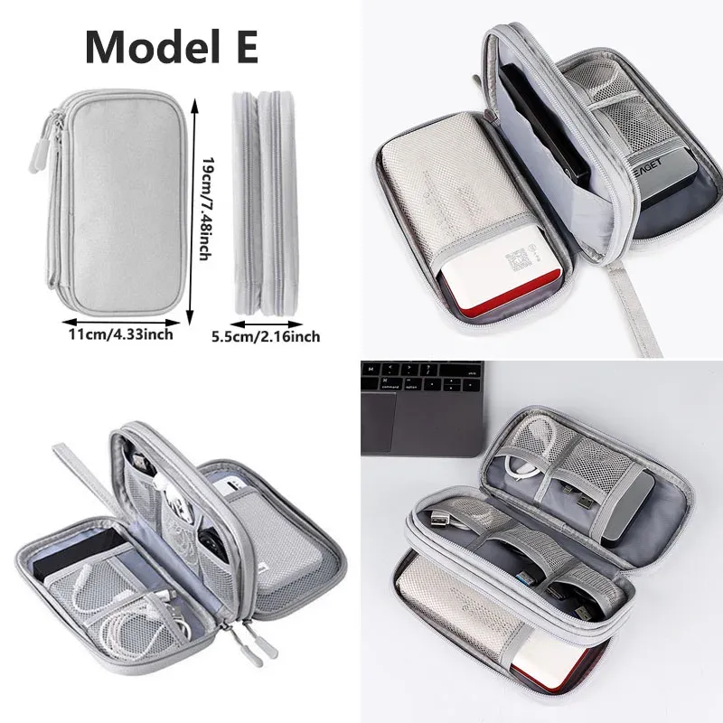 Pochette de rangement portable et étanche pour câbles et accessoires électroniques de voyage 6