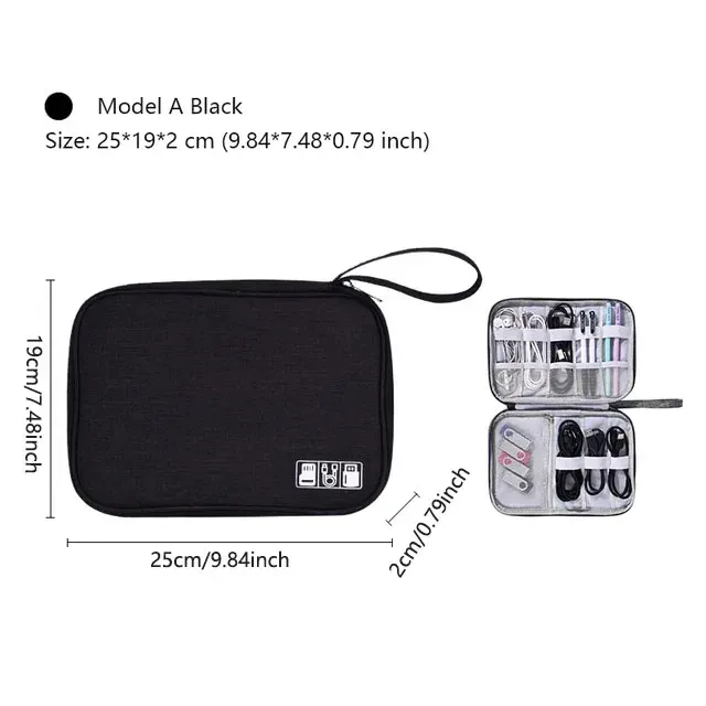 Pochette de rangement portable et étanche pour câbles et accessoires électroniques de voyage 31