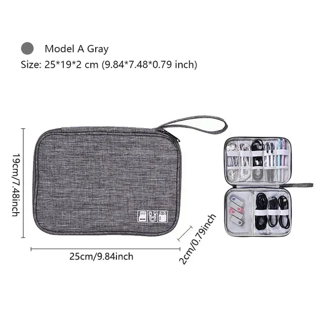 Pochette de rangement portable et étanche pour câbles et accessoires électroniques de voyage 32