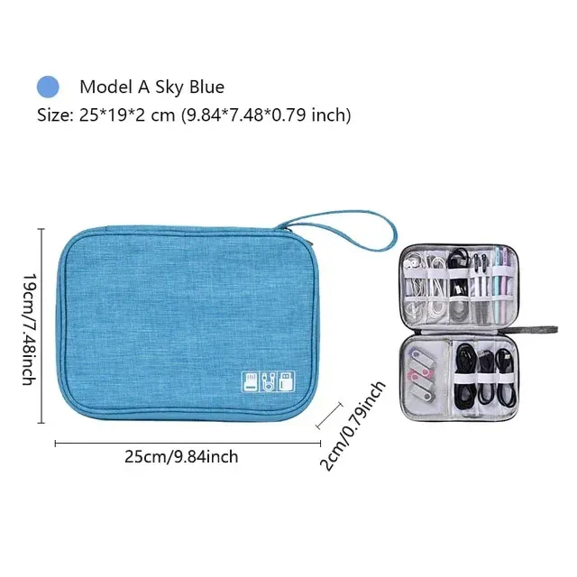 Pochette de rangement portable et étanche pour câbles et accessoires électroniques de voyage 29