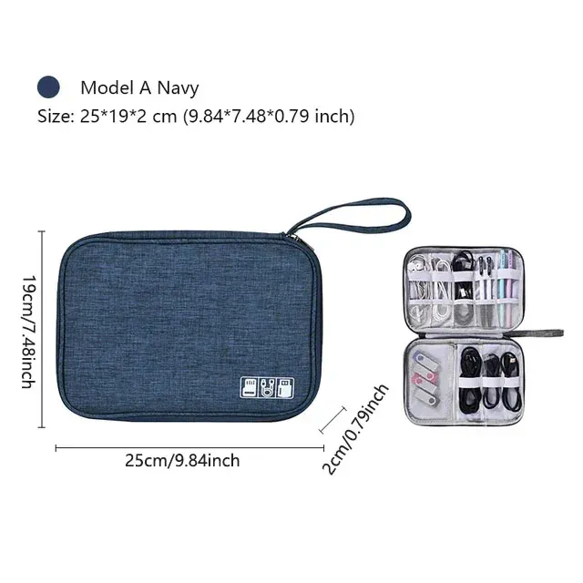 Pochette de rangement portable et étanche pour câbles et accessoires électroniques de voyage 27