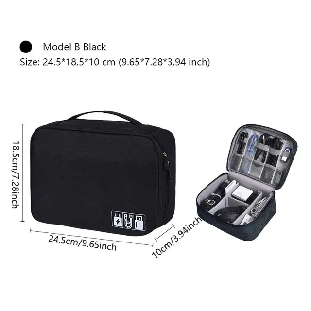Pochette de rangement portable et étanche pour câbles et accessoires électroniques de voyage 25