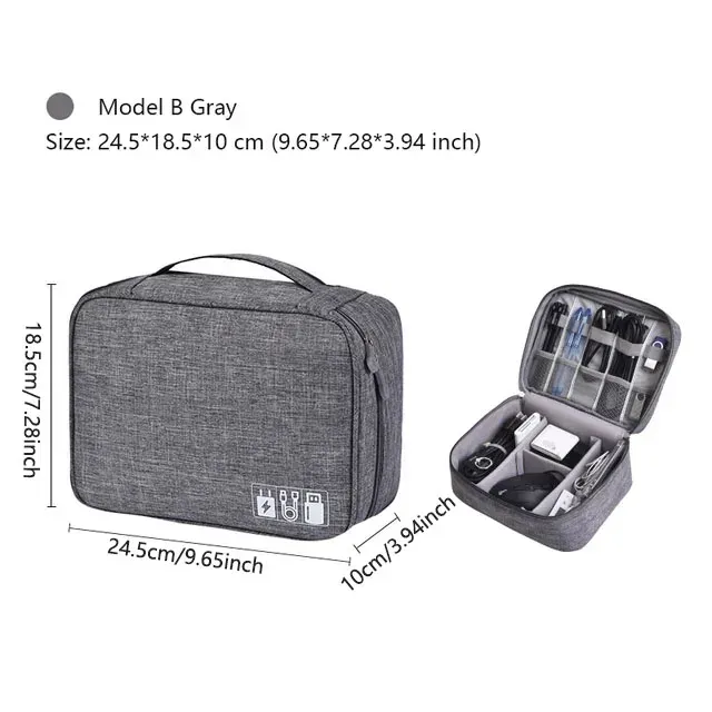 Pochette de rangement portable et étanche pour câbles et accessoires électroniques de voyage 26