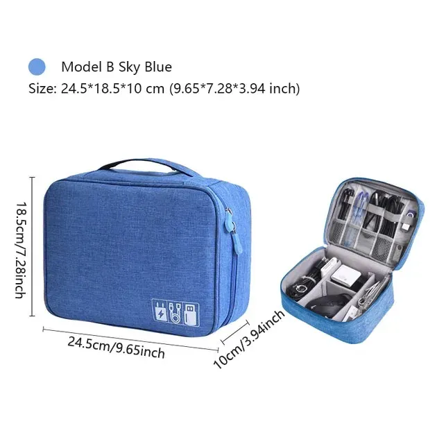 Pochette de rangement portable et étanche pour câbles et accessoires électroniques de voyage 23