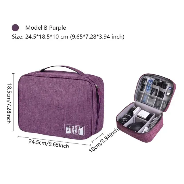 Pochette de rangement portable et étanche pour câbles et accessoires électroniques de voyage 24
