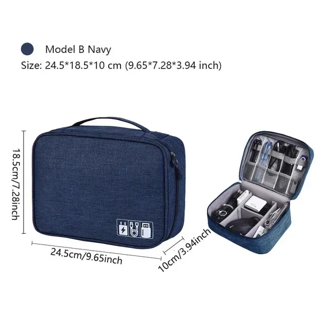 Pochette de rangement portable et étanche pour câbles et accessoires électroniques de voyage 21