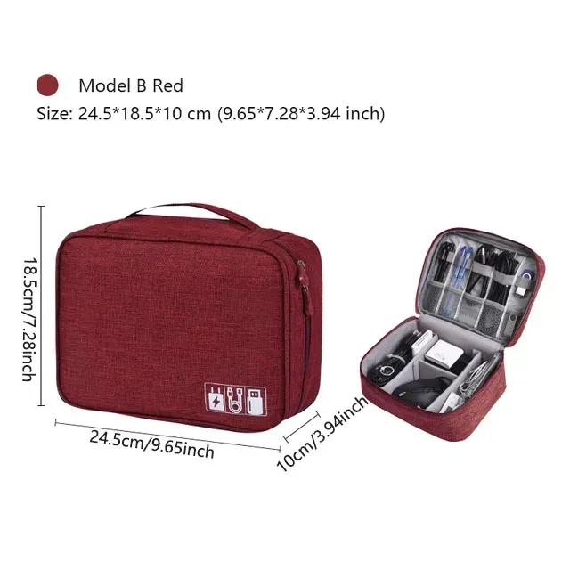 Pochette de rangement portable et étanche pour câbles et accessoires électroniques de voyage 22