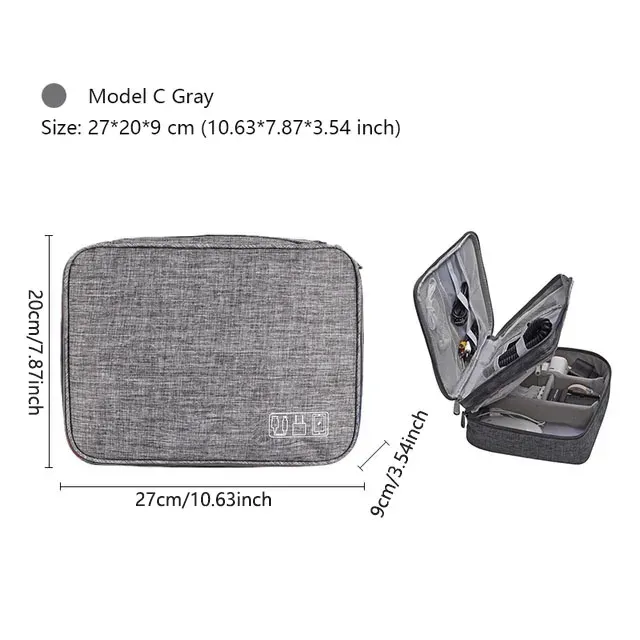 Pochette de rangement portable et étanche pour câbles et accessoires électroniques de voyage 20