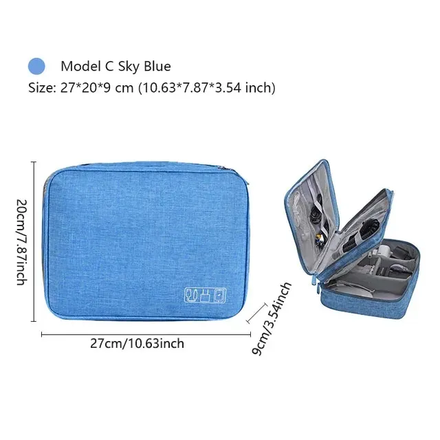 Pochette de rangement portable et étanche pour câbles et accessoires électroniques de voyage 17