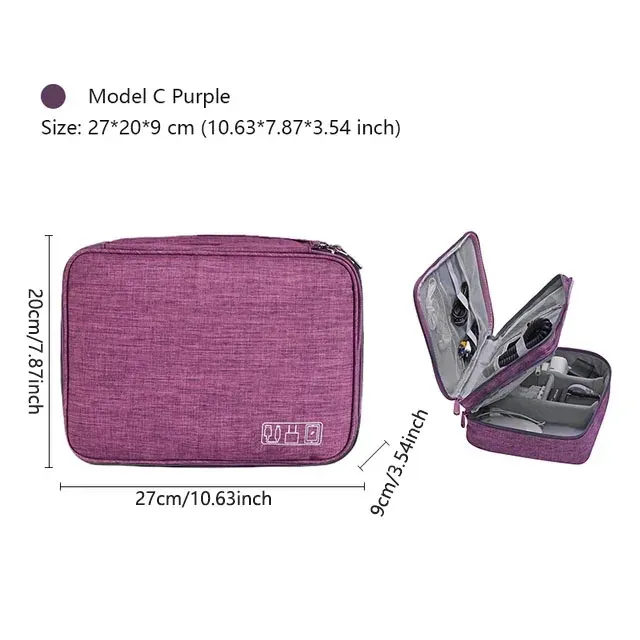 Pochette de rangement portable et étanche pour câbles et accessoires électroniques de voyage 18