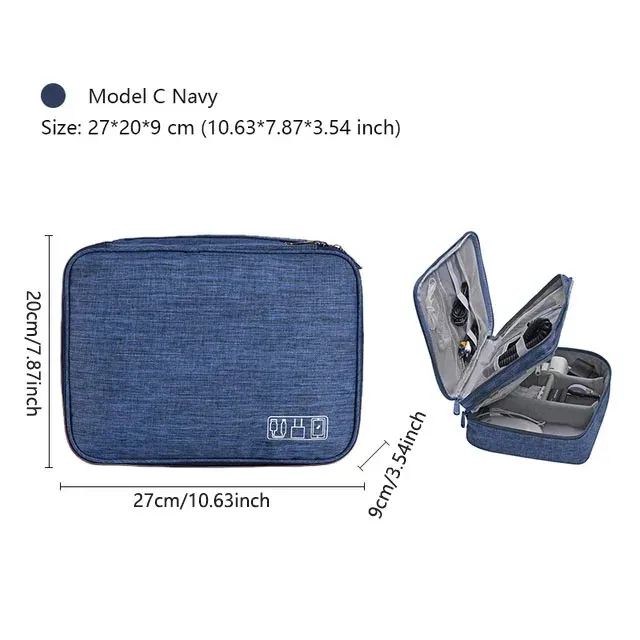 Pochette de rangement portable et étanche pour câbles et accessoires électroniques de voyage 15