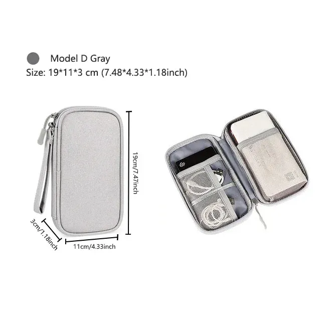 Pochette de rangement portable et étanche pour câbles et accessoires électroniques de voyage 14