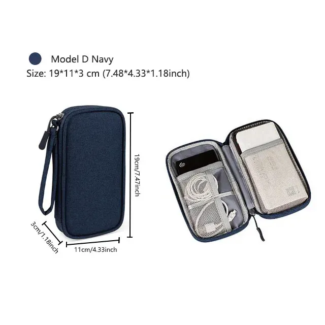 Pochette de rangement portable et étanche pour câbles et accessoires électroniques de voyage 11