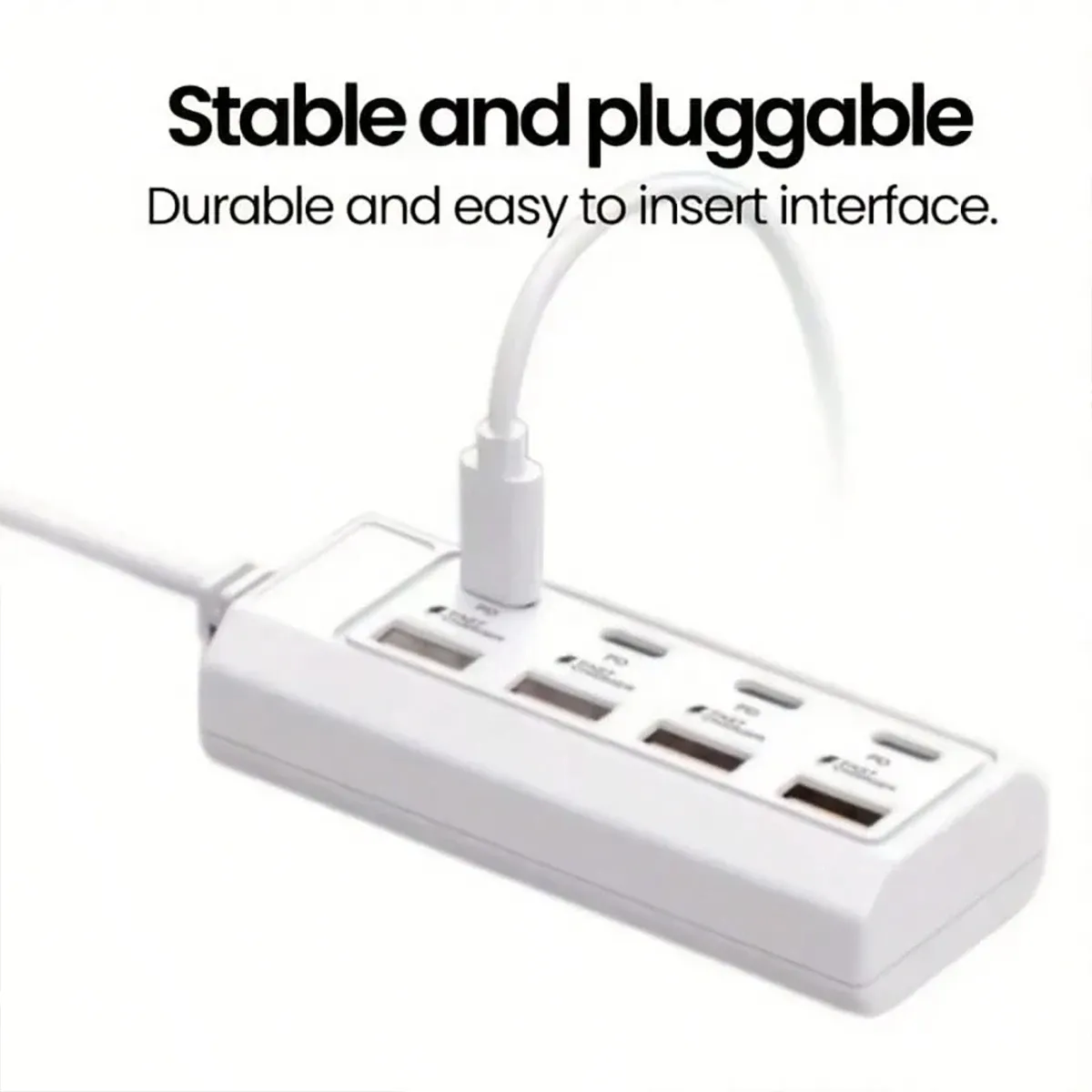 Hub USB de charge rapide 8 ports avec 4 ports USB et 4 ports PD, charge rapide 25 W, compatible ordinateurs 5