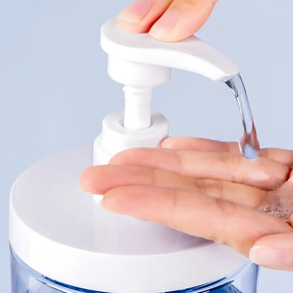 Distributeur de savon liquide 500/1000 ml avec pompe, flacon transparent à large ouverture, rechargeable, en PET 3