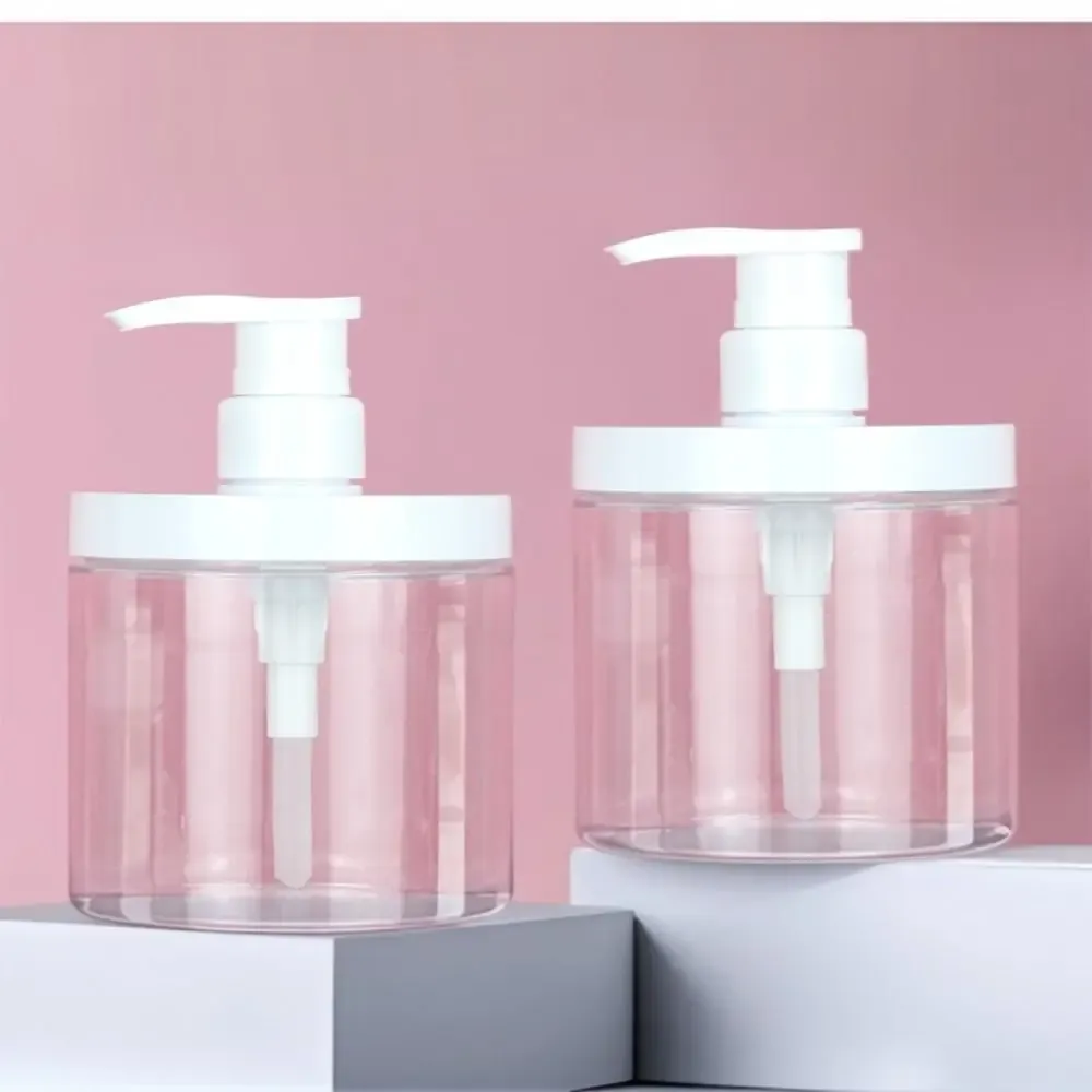 Distributeur de savon liquide 500/1000 ml avec pompe, flacon transparent à large ouverture, rechargeable, en PET 5