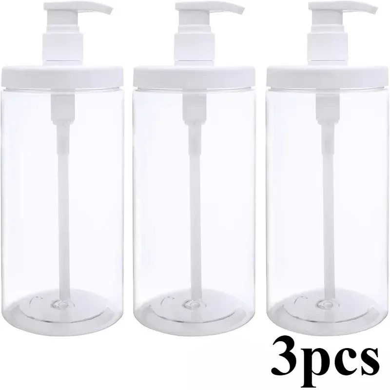 Distributeur de savon liquide 500/1000 ml avec pompe, flacon transparent à large ouverture, rechargeable, en PET 9