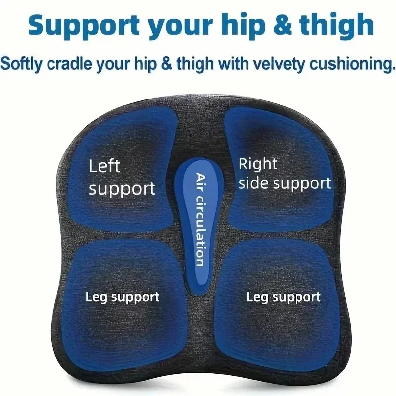 Coussin d'assise en mousse à mémoire de forme pour coccyx et sciatique, soulagement des douleurs dorsales, chaise de bureau et siège auto, mousse orthopédique antidérapante 4