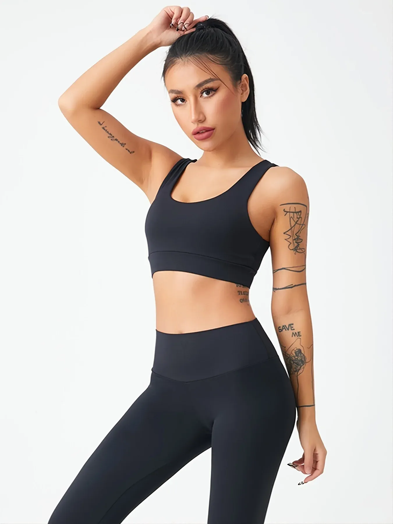 Pantalon de yoga long pour femme, taille haute, séchage rapide, effet galbant, coupe moulante, idéal pour la course et l'entraînement 6