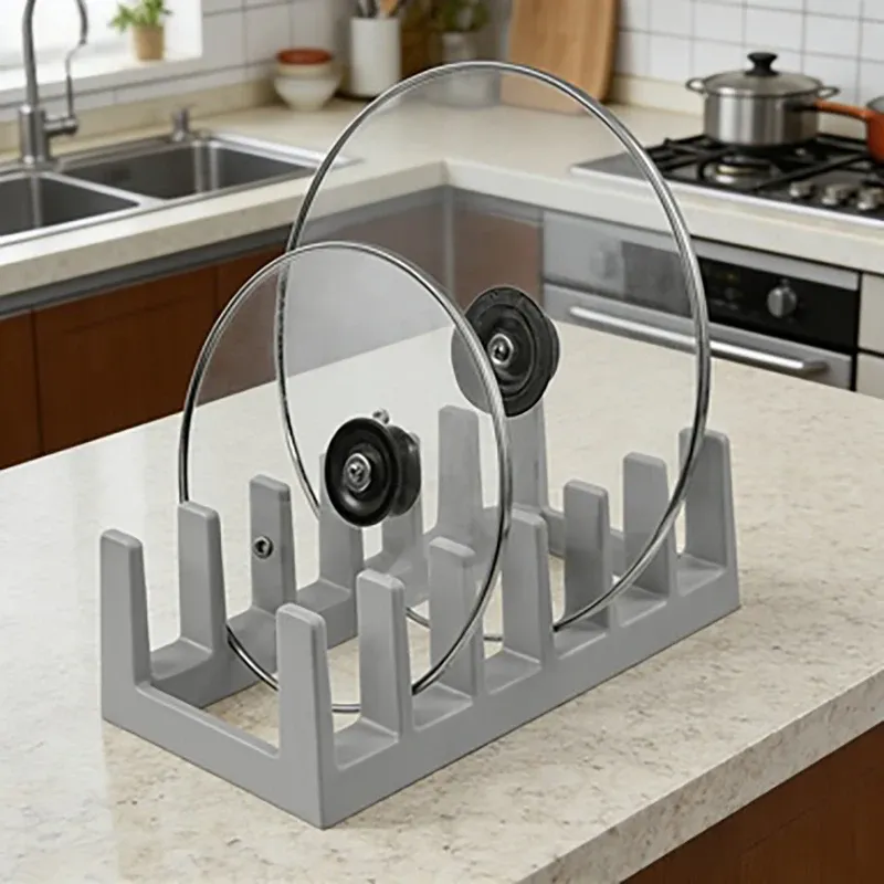 Support de rangement multifonctionnel pour couvercles de casseroles dans la cuisine