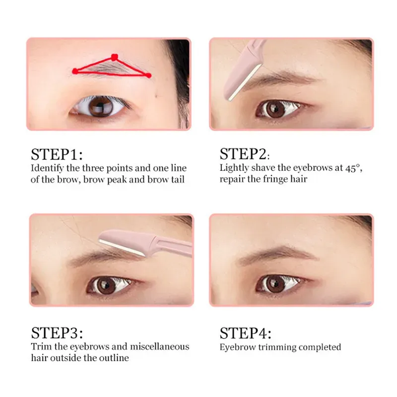 Tondeuse à sourcils portable et pliable en acier inoxydable 4