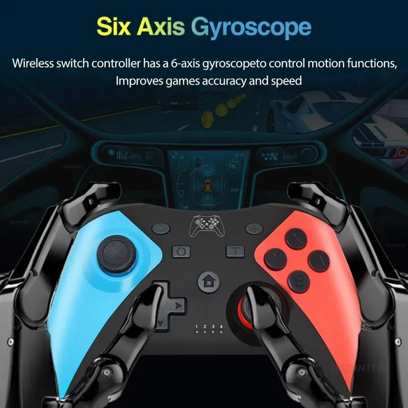 Manette Bluetooth sans fil pour Nintendo Switch 2 / Switch Pro, compatible avec Switch Pro, OLED, Lite, PC et Android 4