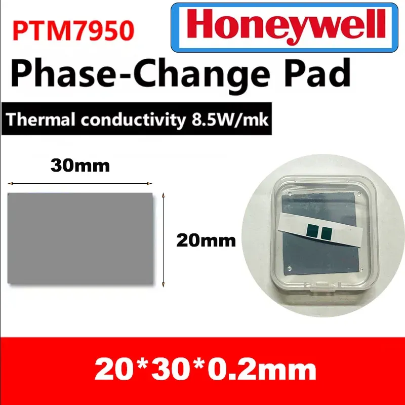 Coussin thermique à changement de phase Honeywell PTM7950 100 % 0,25 mm, 8,5 W/m·K, pour processeur et carte graphique d'ordinateur portable 16