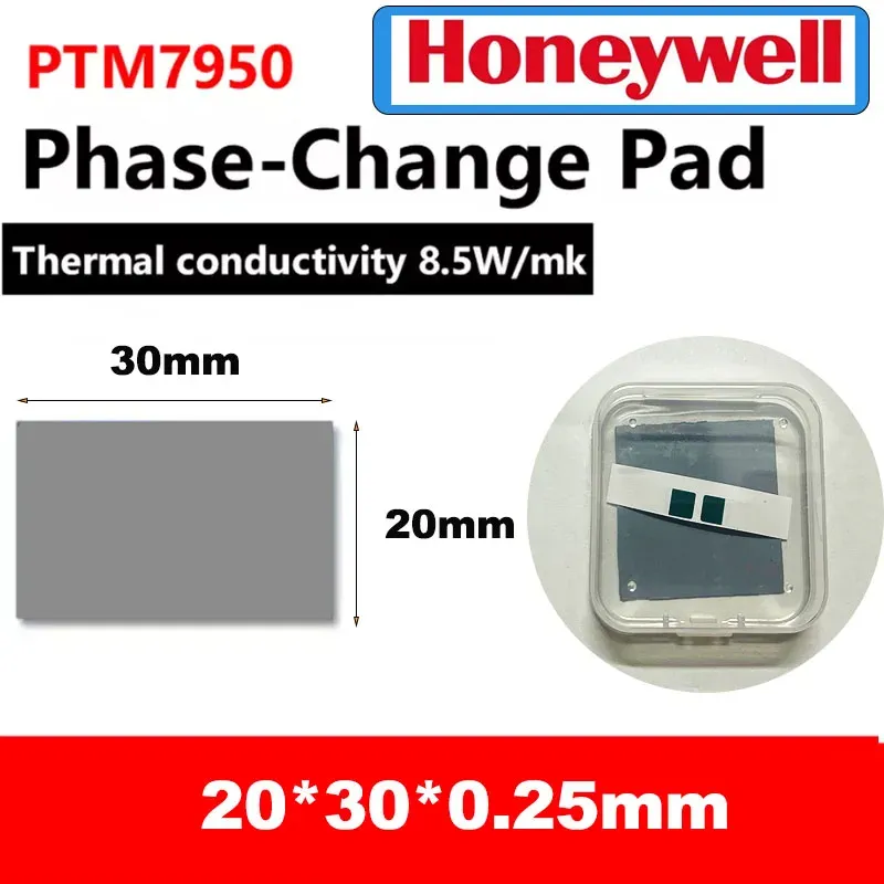 Coussin thermique à changement de phase Honeywell PTM7950 100 % 0,25 mm, 8,5 W/m·K, pour processeur et carte graphique d'ordinateur portable 9