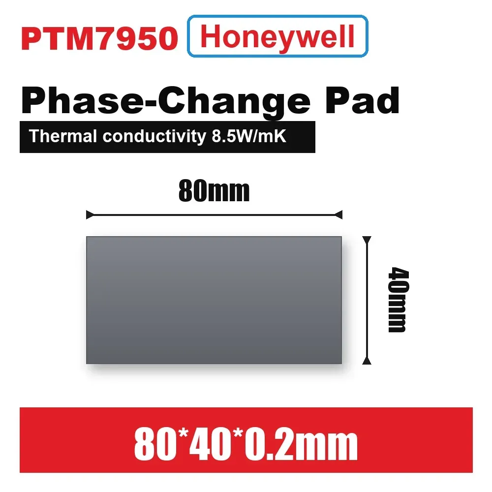Coussin thermique à changement de phase Honeywell PTM7950 100 % 0,25 mm, 8,5 W/m·K, pour processeur et carte graphique d'ordinateur portable 13
