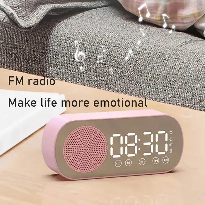 Réveil Bluetooth avec haut-parleur, radio-réveil numérique à affichage LED miroir, réveil puissant pour les gros dormeurs 2