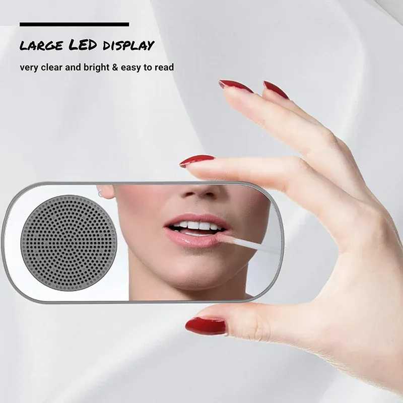 Réveil Bluetooth avec haut-parleur, radio-réveil numérique à affichage LED miroir, réveil puissant pour les gros dormeurs 4