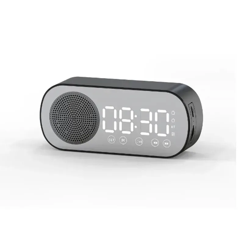 Réveil Bluetooth avec haut-parleur, radio-réveil numérique à affichage LED miroir, réveil puissant pour les gros dormeurs 8