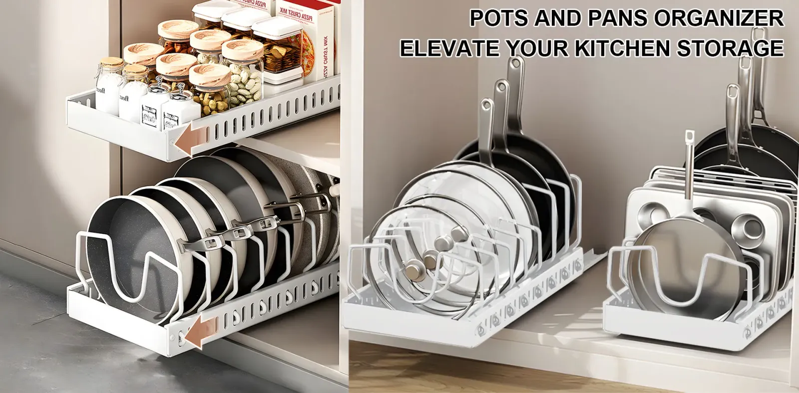 Étagère de rangement de cuisine adaptée à tous types d'ustensiles