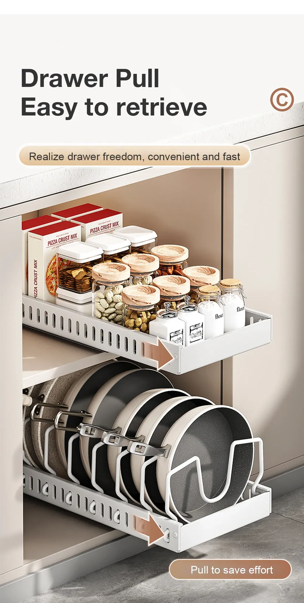 Rangement de casseroles et couvercles