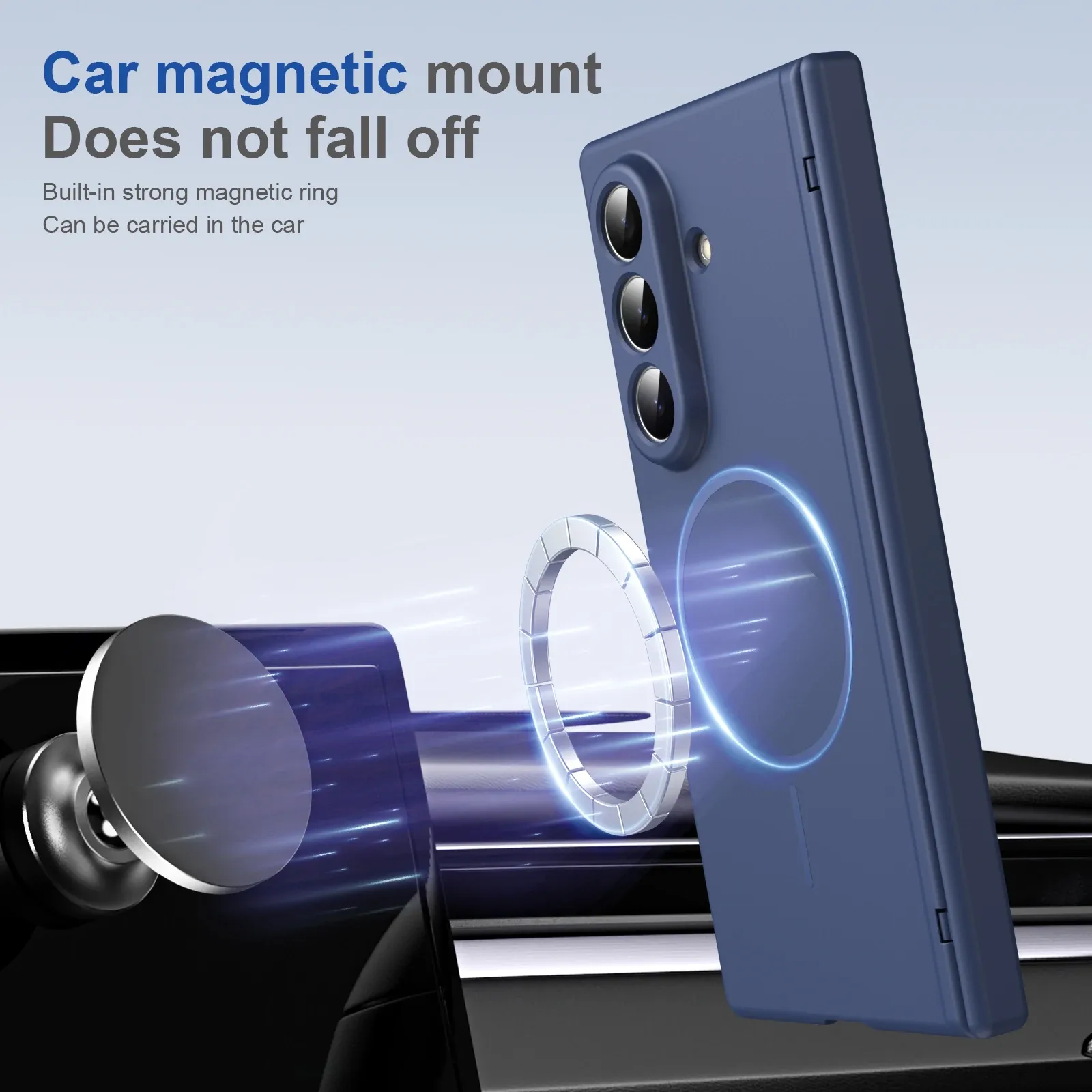 Coque de protection magnétique à charnière pour Samsung Galaxy Z Fold 3, 4, 5, 6 et 7, compatible MagSafe, avec protection d'écran 2
