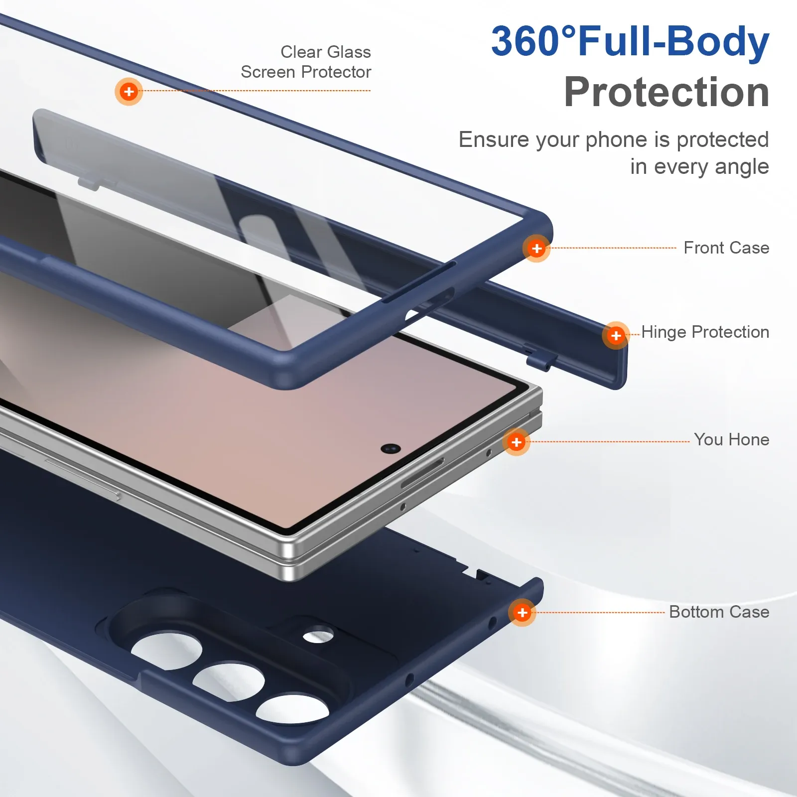 Coque de protection magnétique à charnière pour Samsung Galaxy Z Fold 3, 4, 5, 6 et 7, compatible MagSafe, avec protection d'écran 4