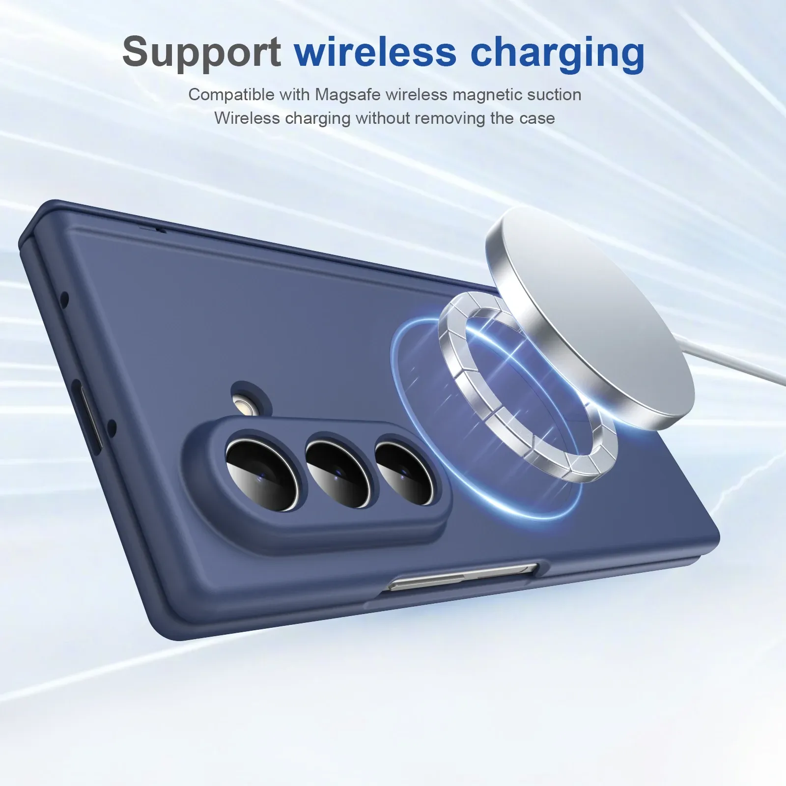 Coque de protection magnétique à charnière pour Samsung Galaxy Z Fold 3, 4, 5, 6 et 7, compatible MagSafe, avec protection d'écran 5
