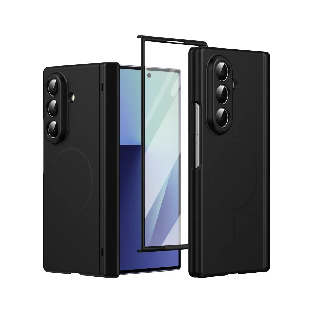 Coque de protection magnétique à charnière