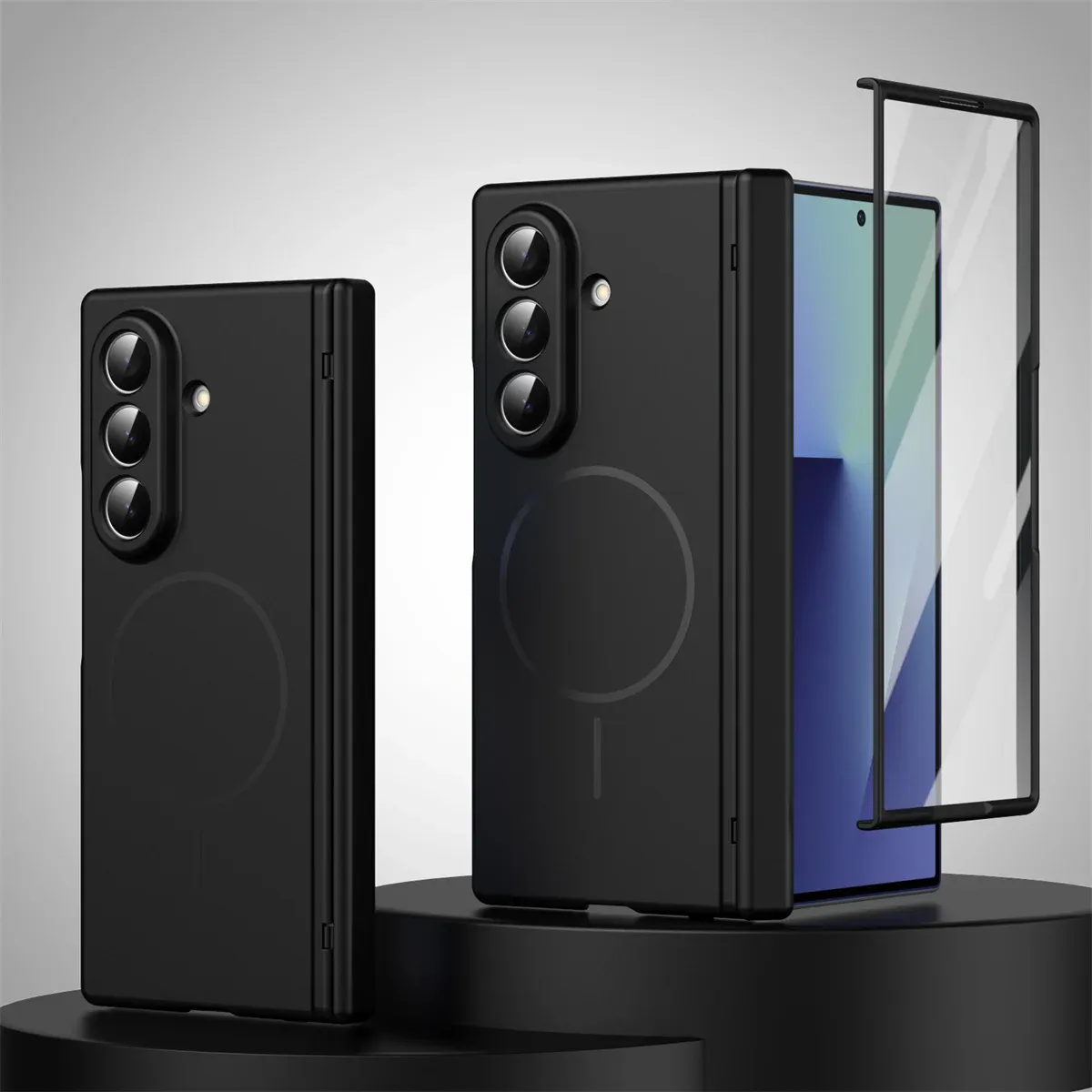 Coque de protection magnétique à charnière pour Samsung Galaxy Z Fold 3, 4, 5, 6 et 7, compatible MagSafe, avec protection d'écran 10