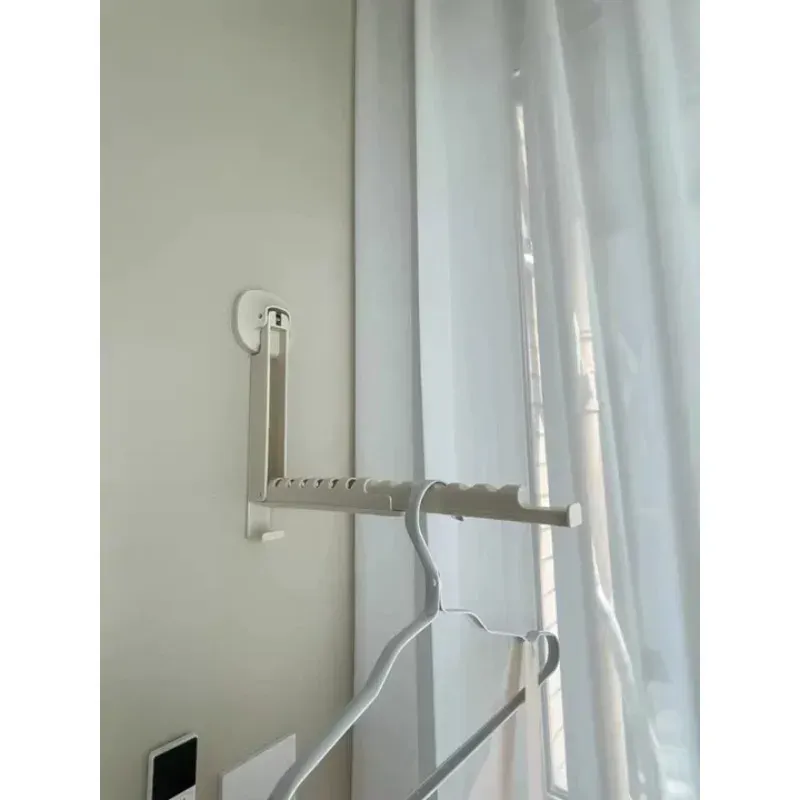 Séchoir à linge mural pliable à ventouse, rétractable, sans perçage, pour le séchage des vêtements 4
