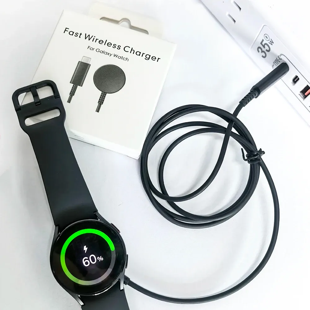 Chargeur magnétique sans fil pour Samsung Galaxy Watch8/7/6 Classic/5 Pro/4/3/2 Active, support de charge rapide USB-C 5