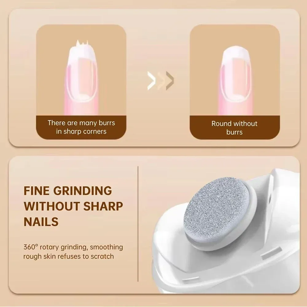 Coupe-ongles électrique 2 en 1 avec lumière LED, lime automatique, manucure pour bébé et soin des ongles 4